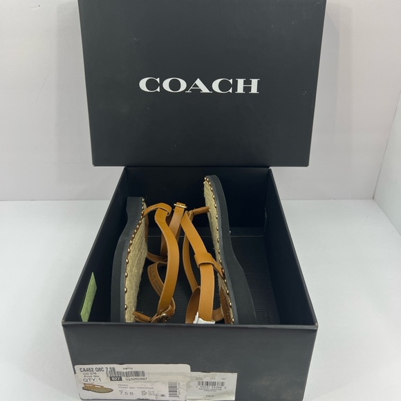 COACH SANDALS, “GRACEY LEATHER “PENNY” COLOR, WOMENS SIZE 7.5-B, EUR 38-B - Picture 13 of 16